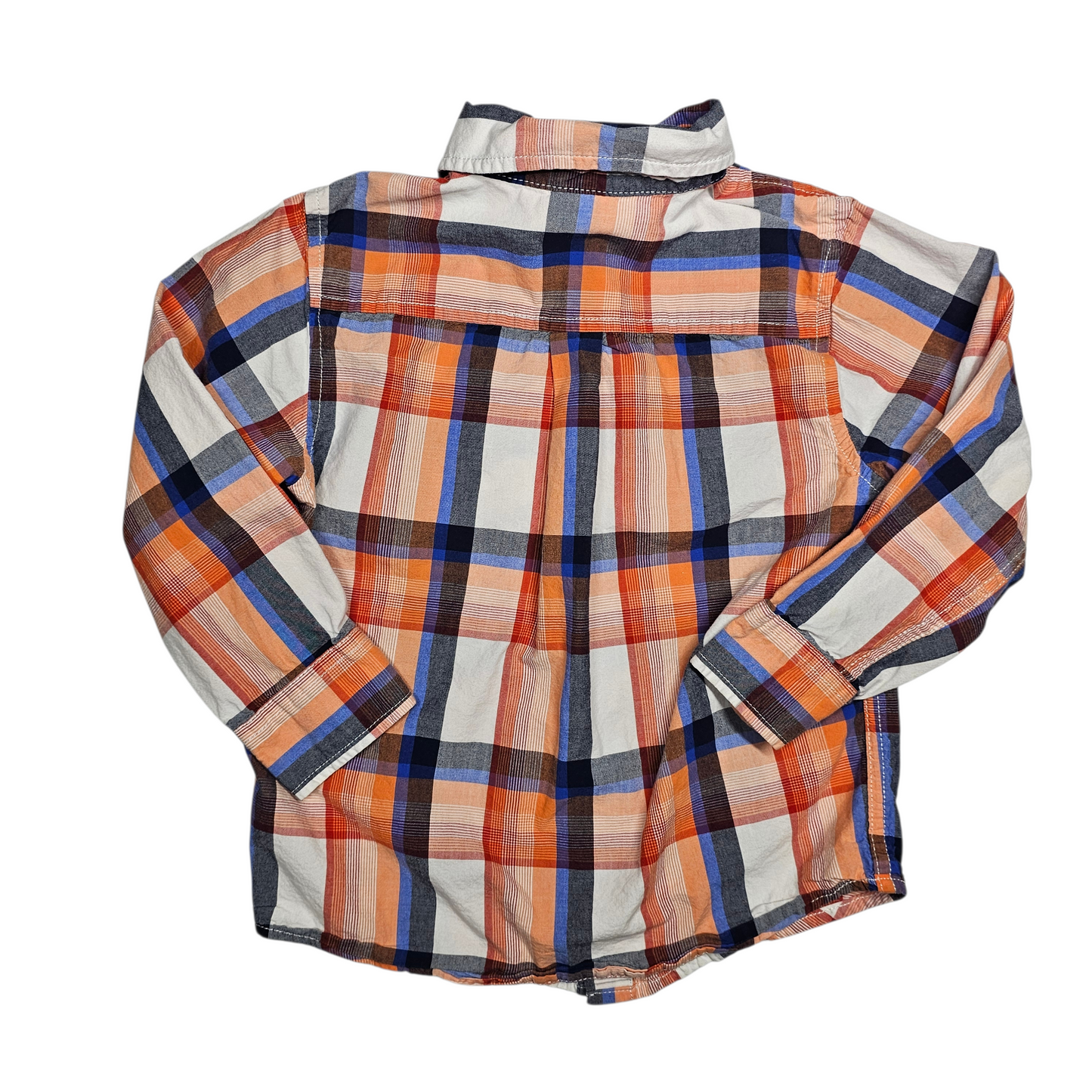 Gymboree 4T Orange Plaid Button Up
