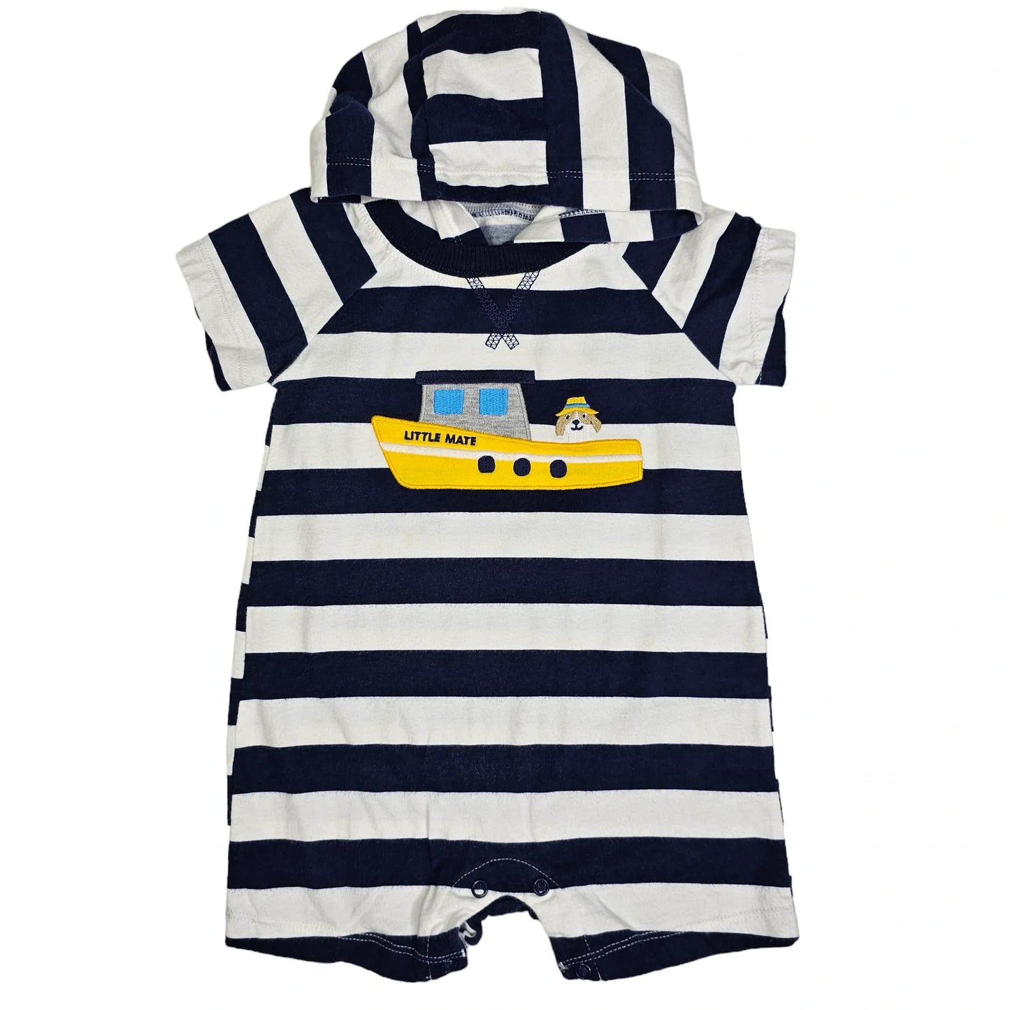 Carters 18M Striped Hooded Romper
