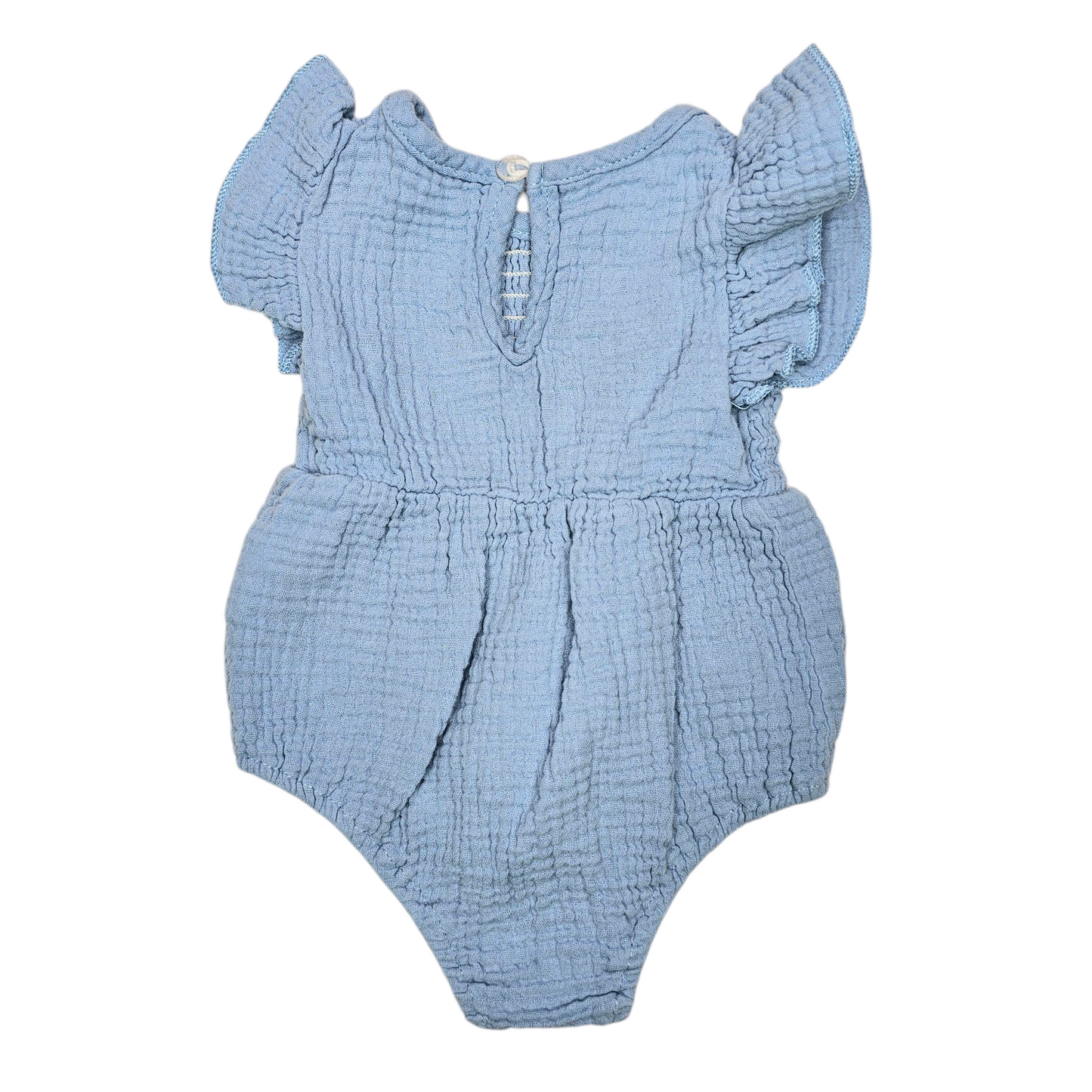 6M Blue Ruffle Sleeve Bodysuit