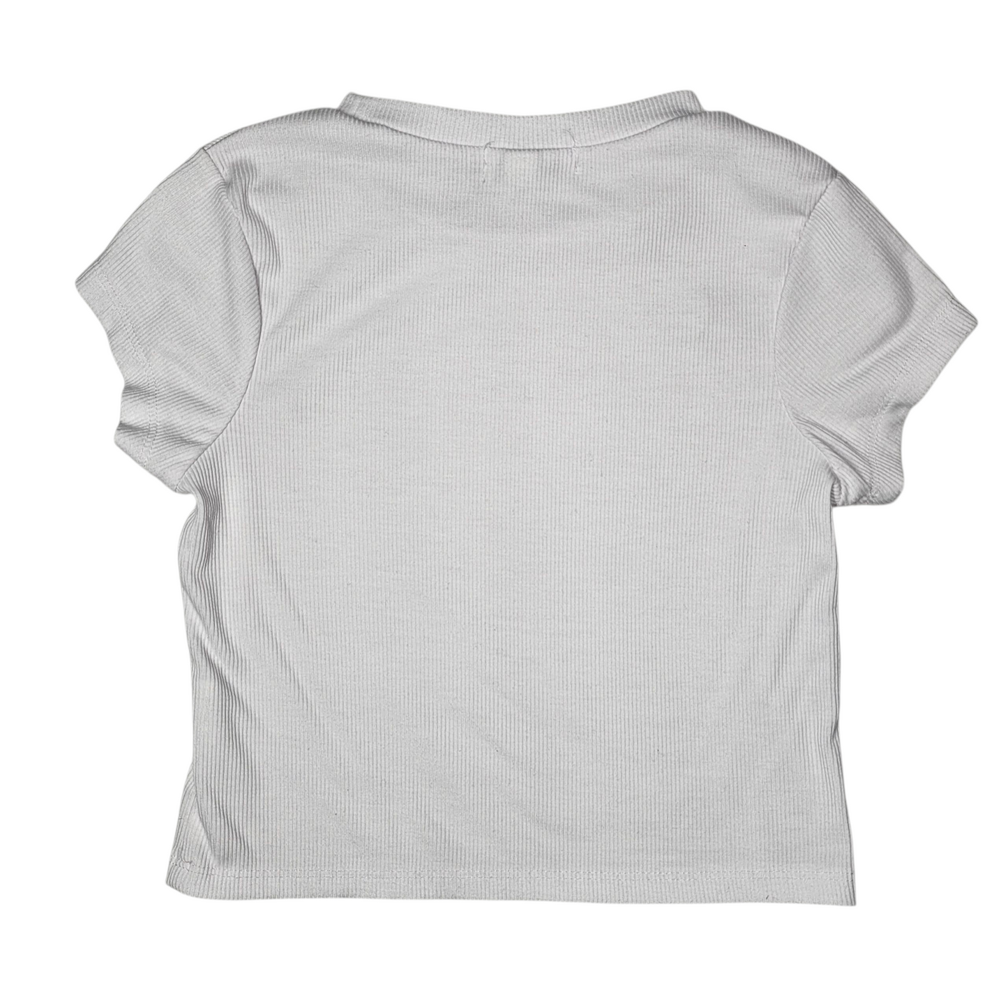 Speechless Kids M White Ribbed Tee