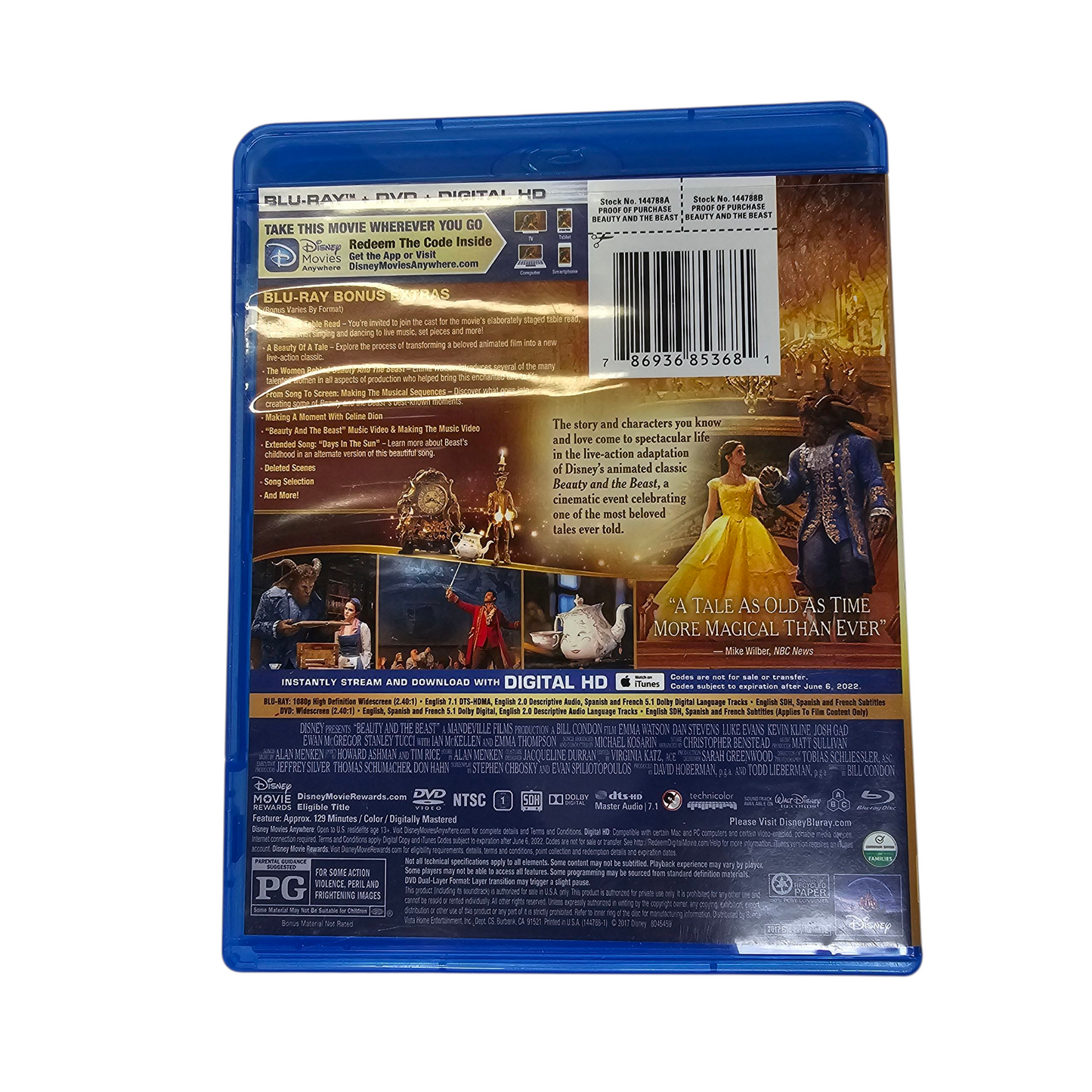 Disney Beauty and the Beast Blu-ray Emma Watson