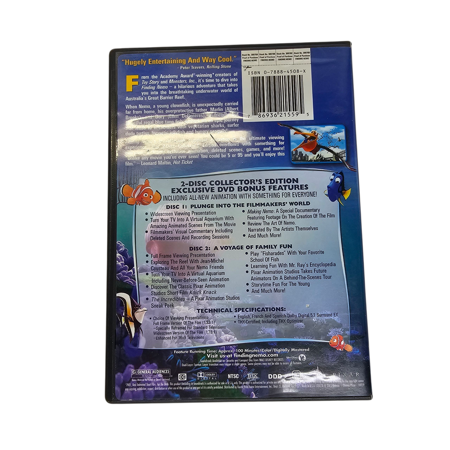 Disney Pixar Finding Nemo DVD 2-Disc
