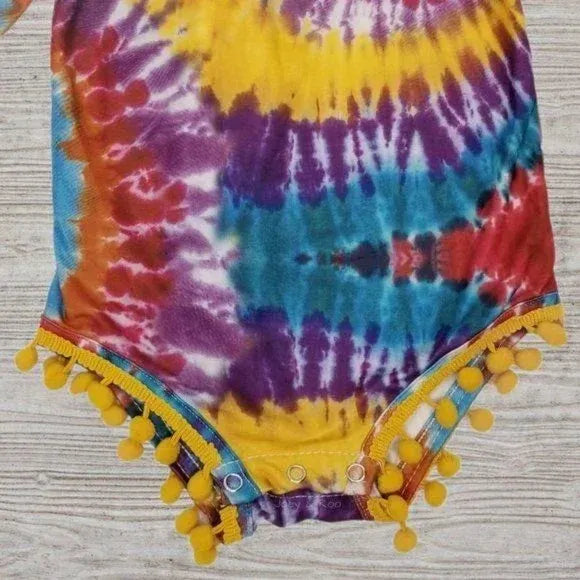 Tie Dye Pom Pom Bodysuit