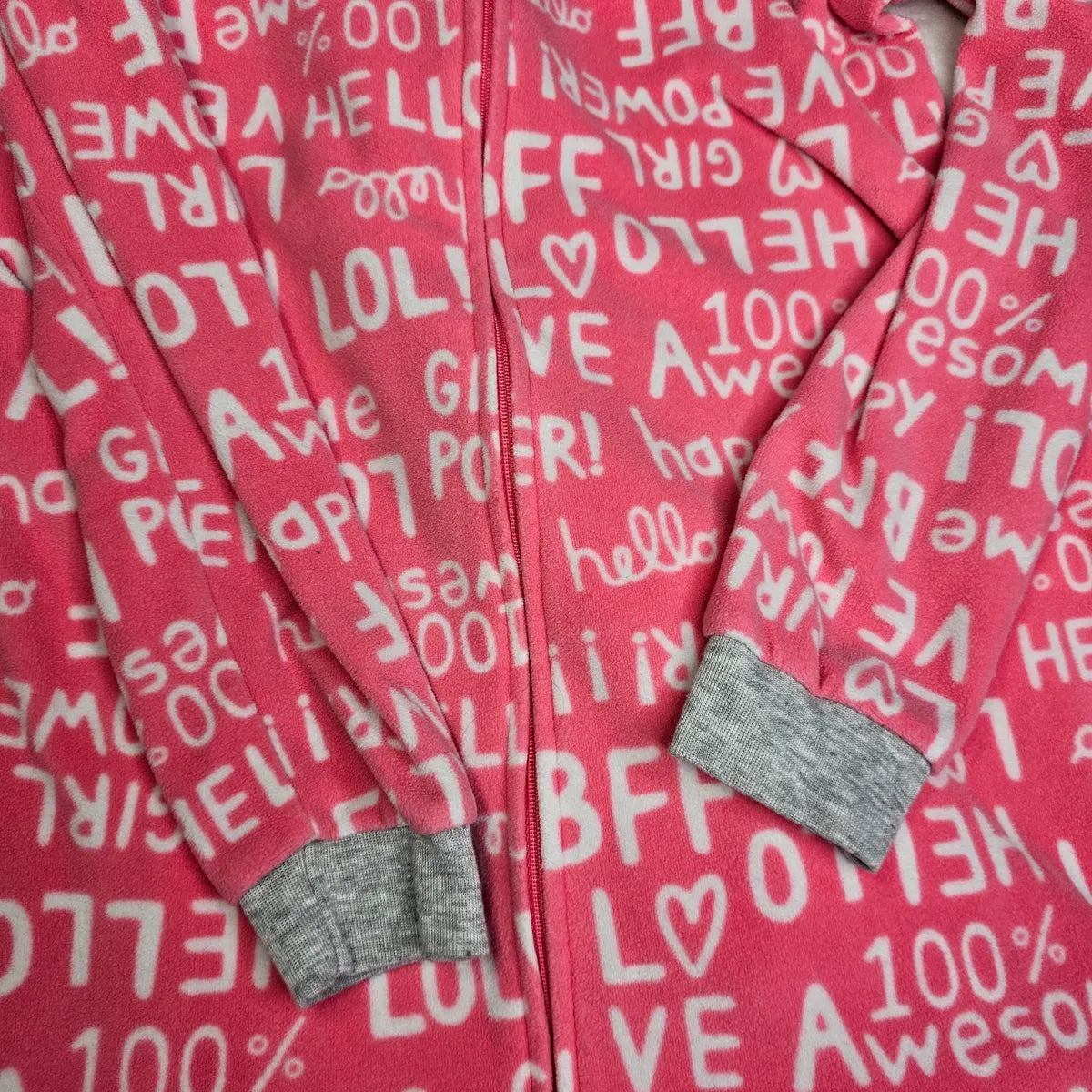 Carters 12 Pink Fleece Footed Zip Pajamas