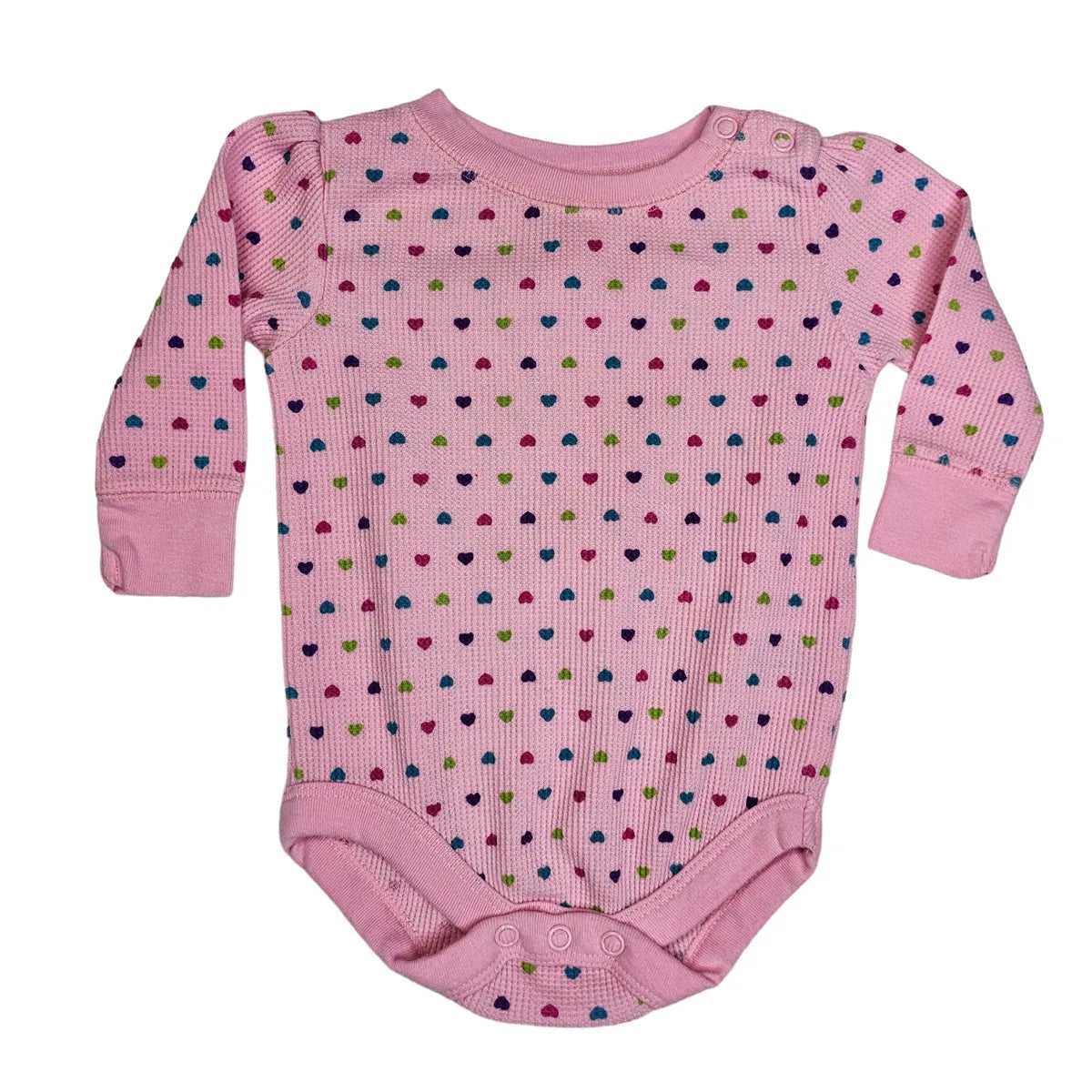 Garanimals 3-6M Pink Heart Thermal Bodysuit