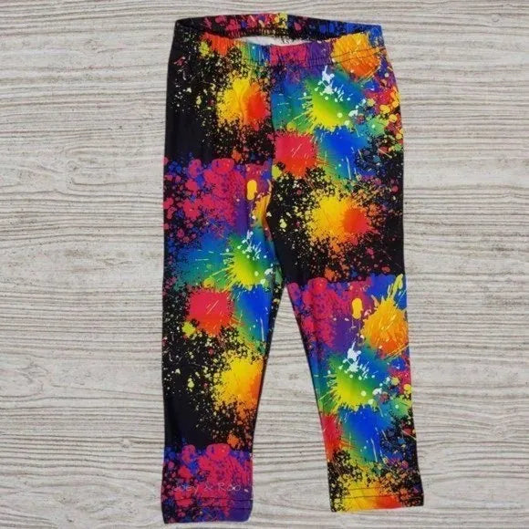 Yellow Tunic Paint Splatter Leggings & Scarf Set