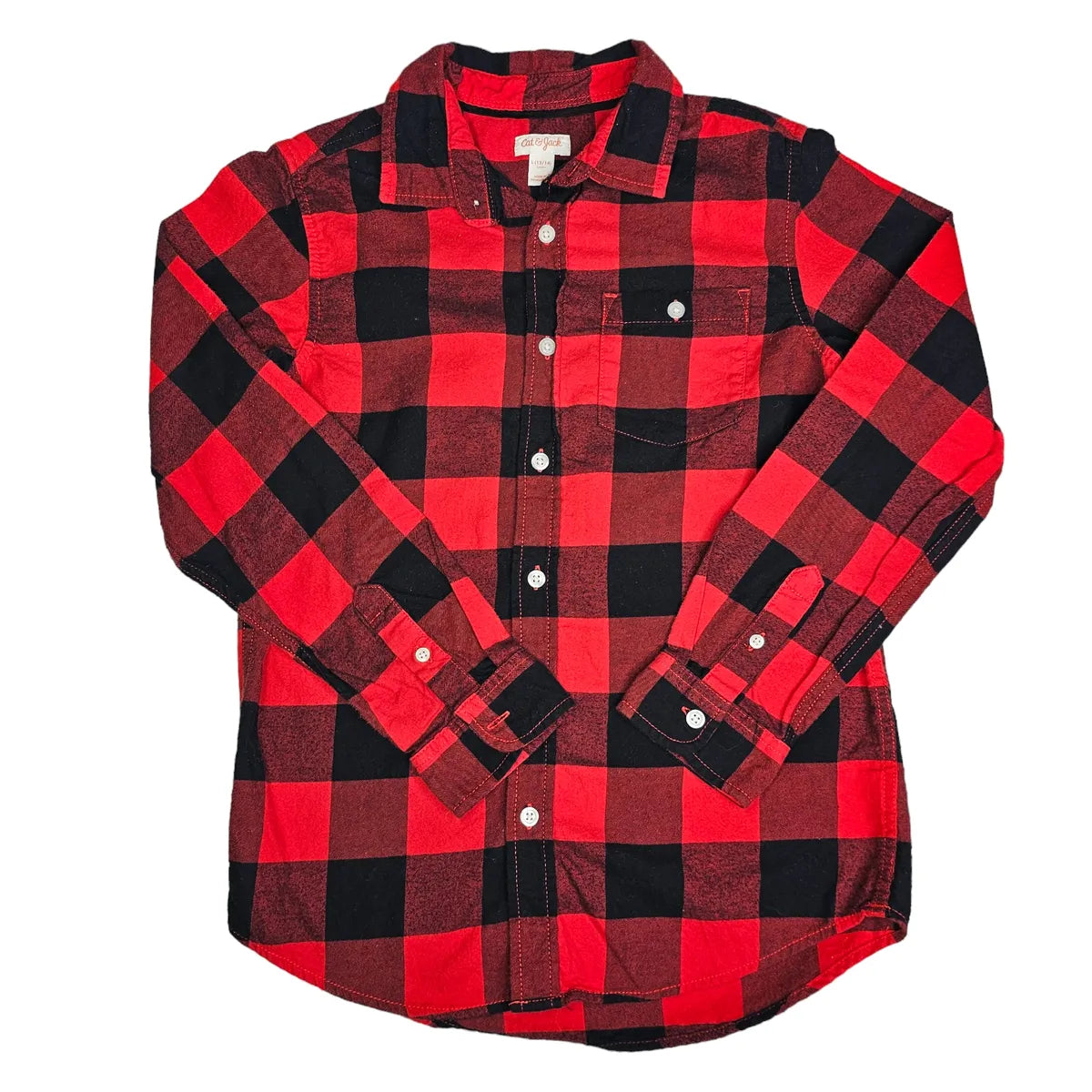 Cat & Jack Large (12/14) Flannel Plaid Button Up
