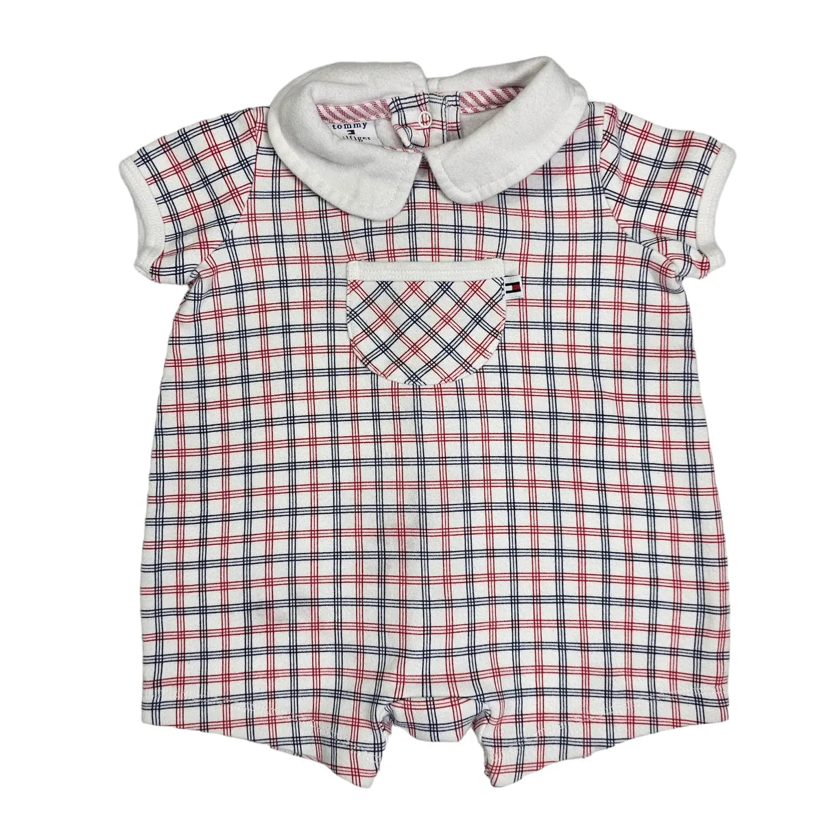 Tommy Hilfiger 0-3M Vintage Plaid Romper