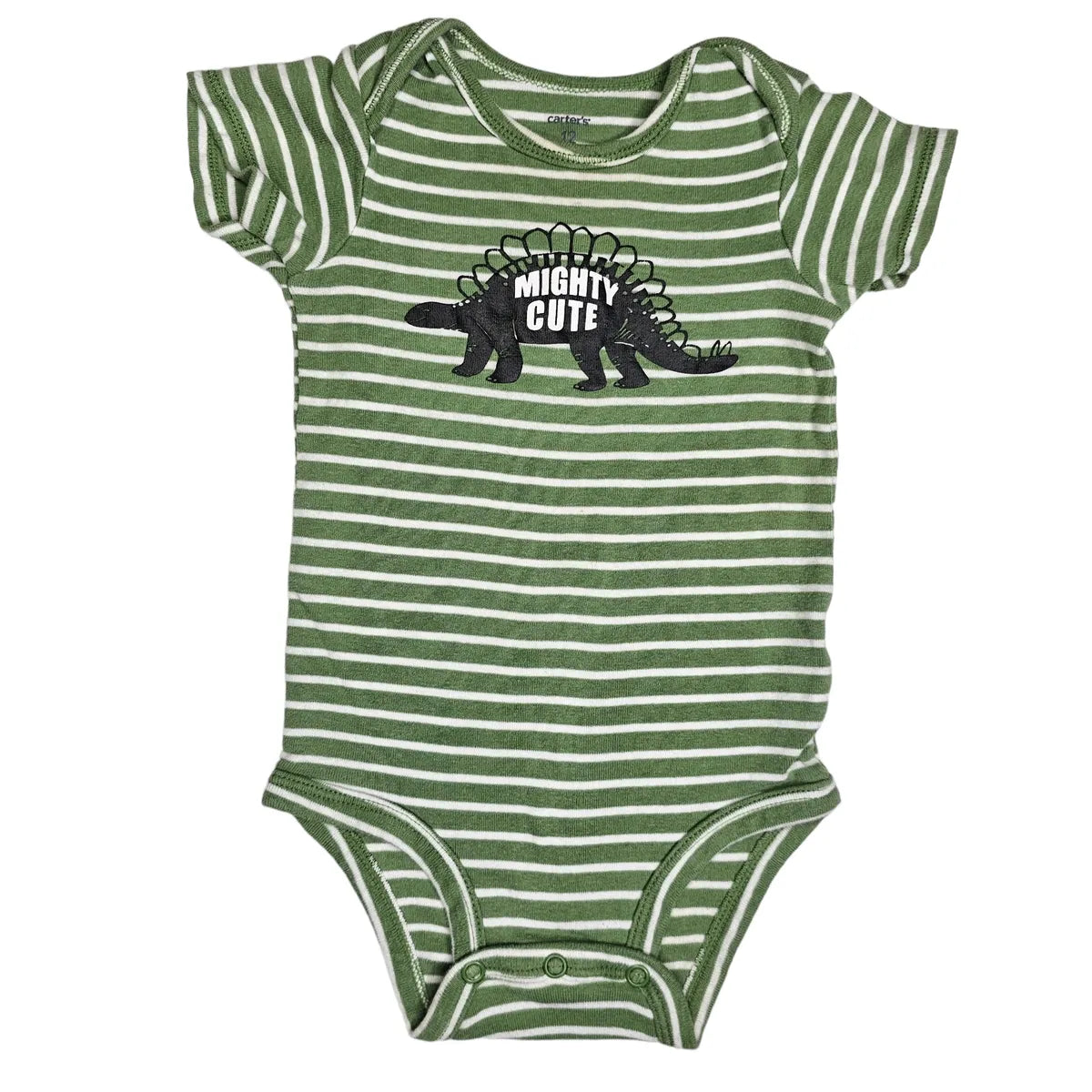 Carters 12M Striped Dino Bodysuit