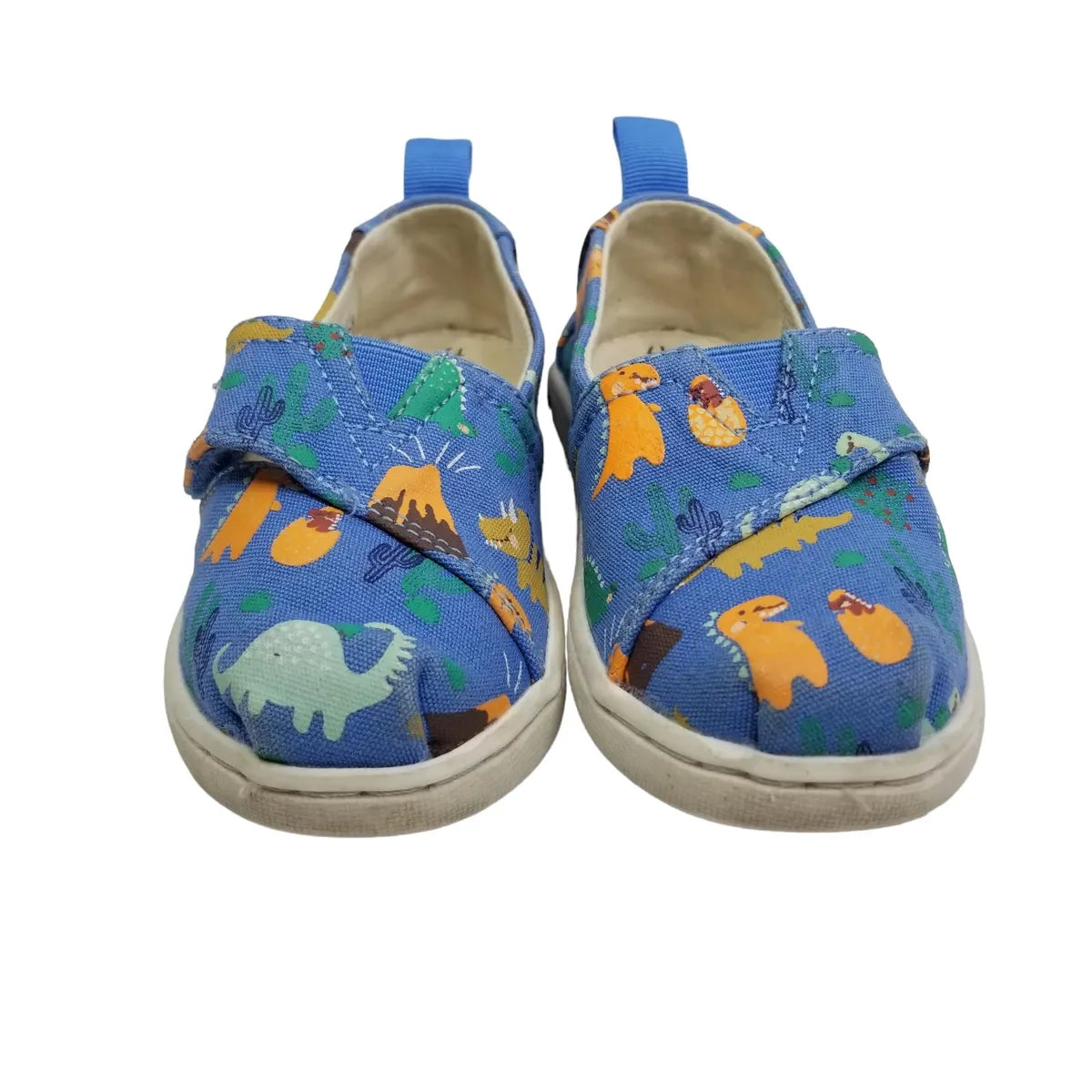 Toms Toddler 7 Dinosaur Canvas Shoes