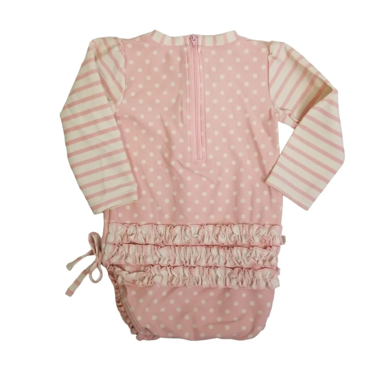 Ruffle Butts 12-18M Pink Long Sleeve Rash Guard