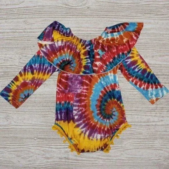 Tie Dye Pom Pom Bodysuit