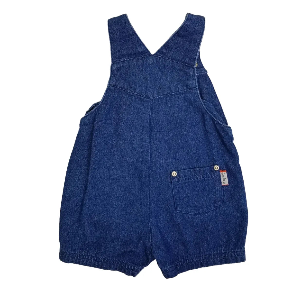 3-6M Denim Fireman Bear Shortalls
