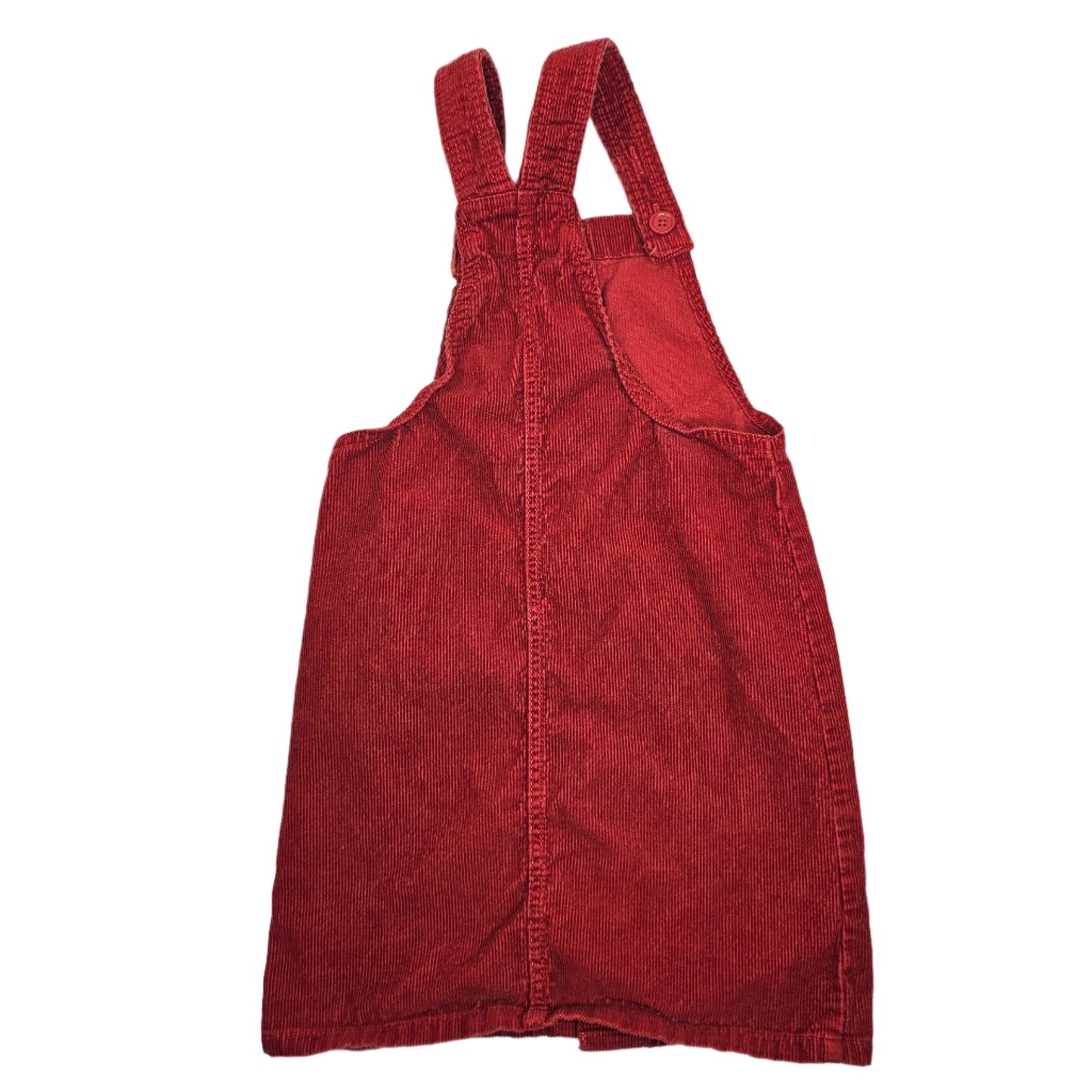 Childrens Place 8 Red Corduroy Button Overall Dress
