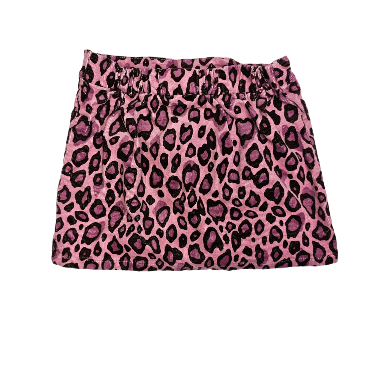 4 Pink Leopard Button Corduroy Mini Skirt