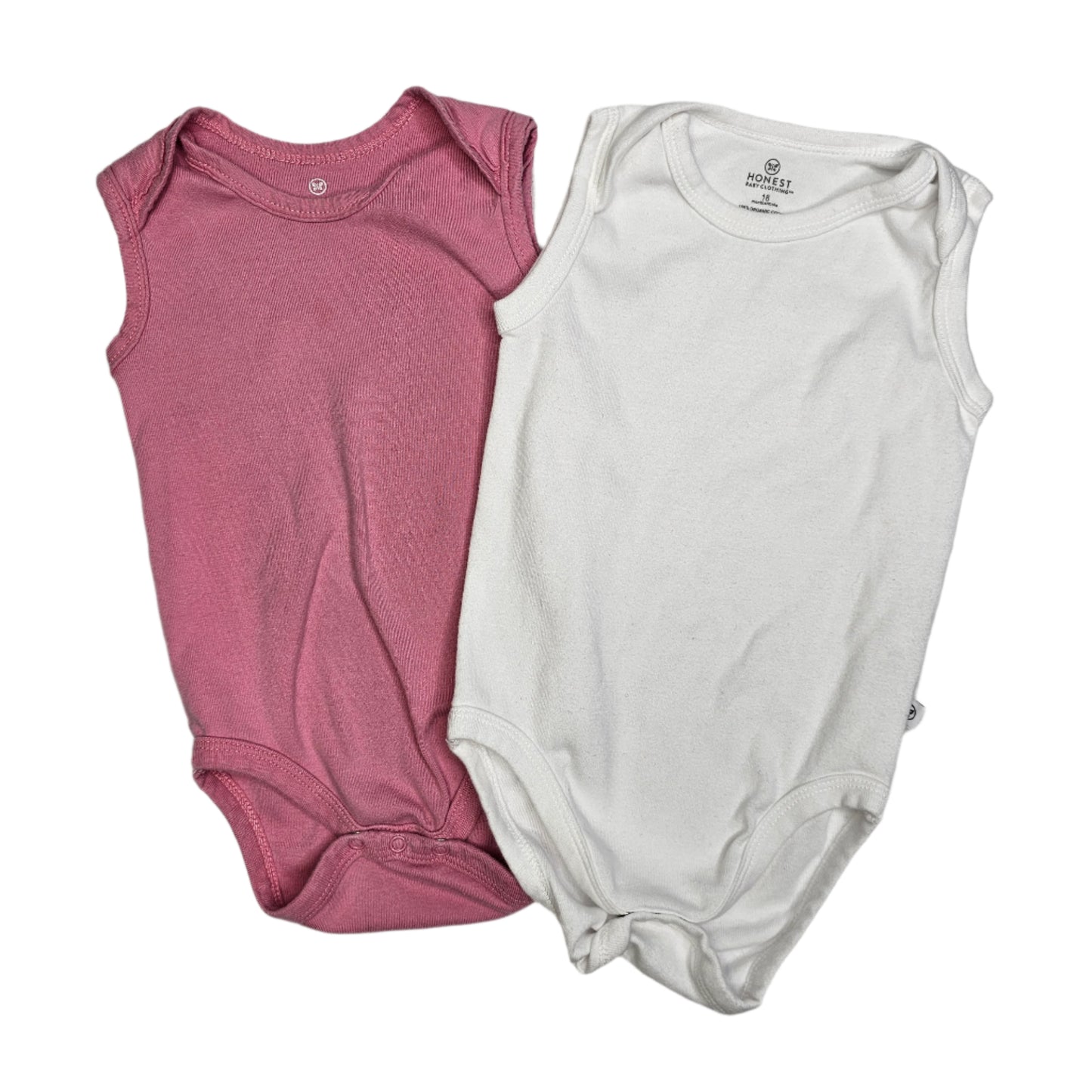 Honest 18M Pink White Bodysuits Set