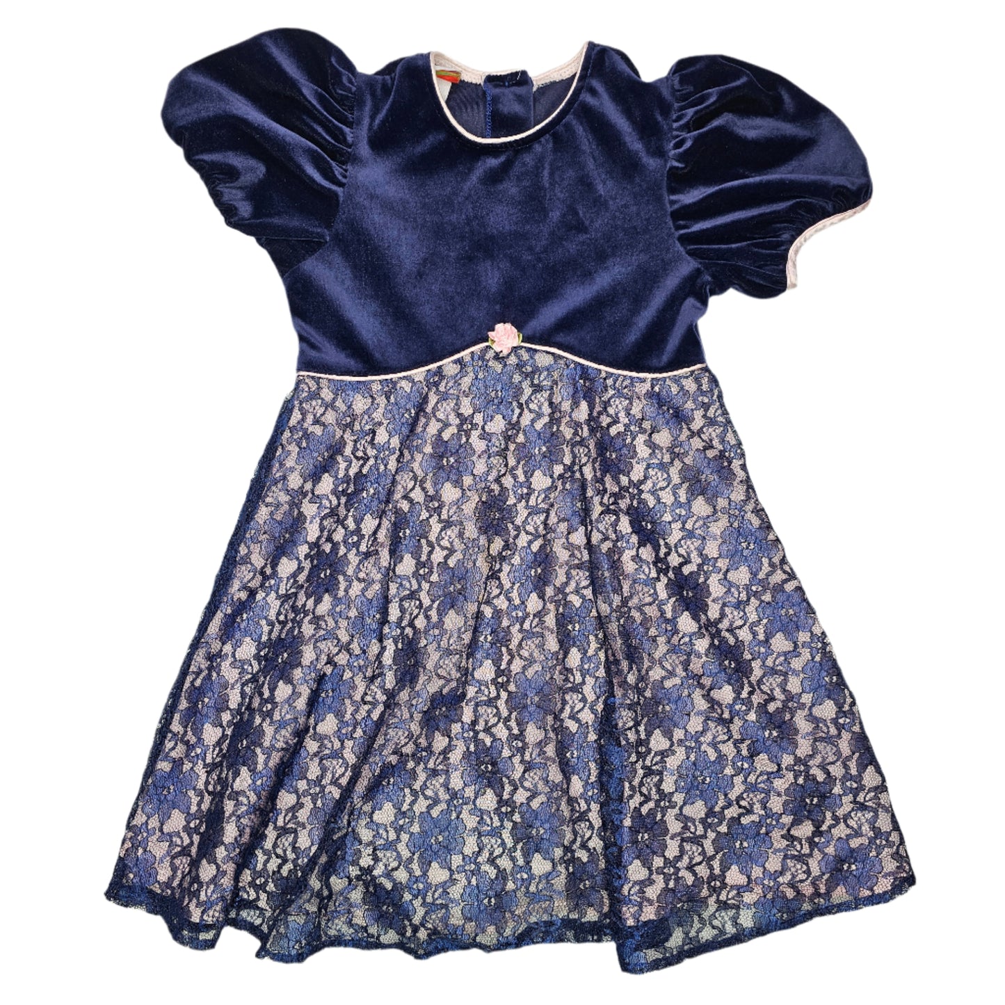 Somersaults 6 Velvet Lace Navy Blue Dress