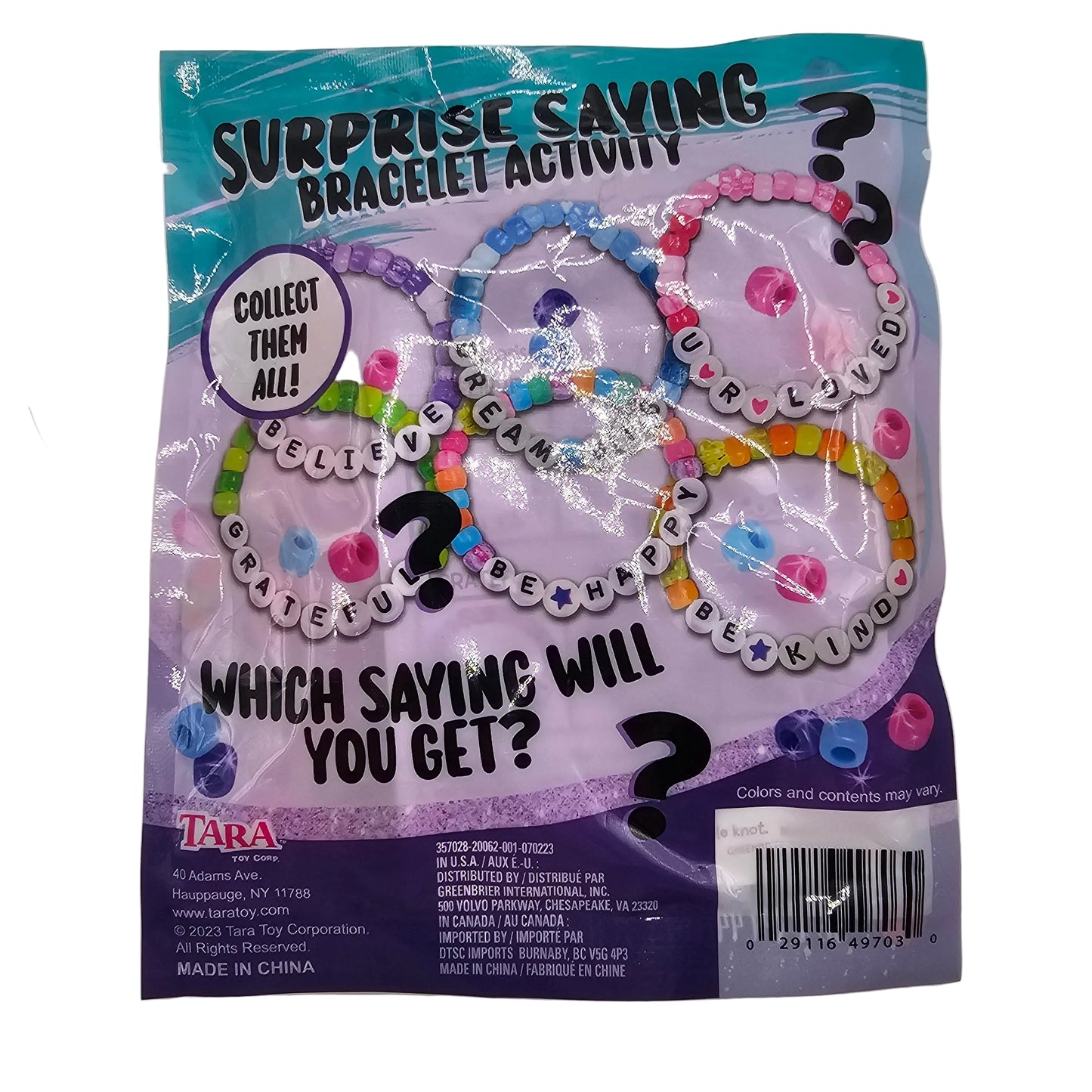 Surprise Saying Bracelet Activity