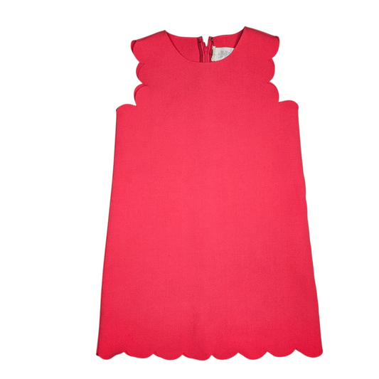 Crewcuts 8 Dark Pink Scalloped Sleeveless Dress