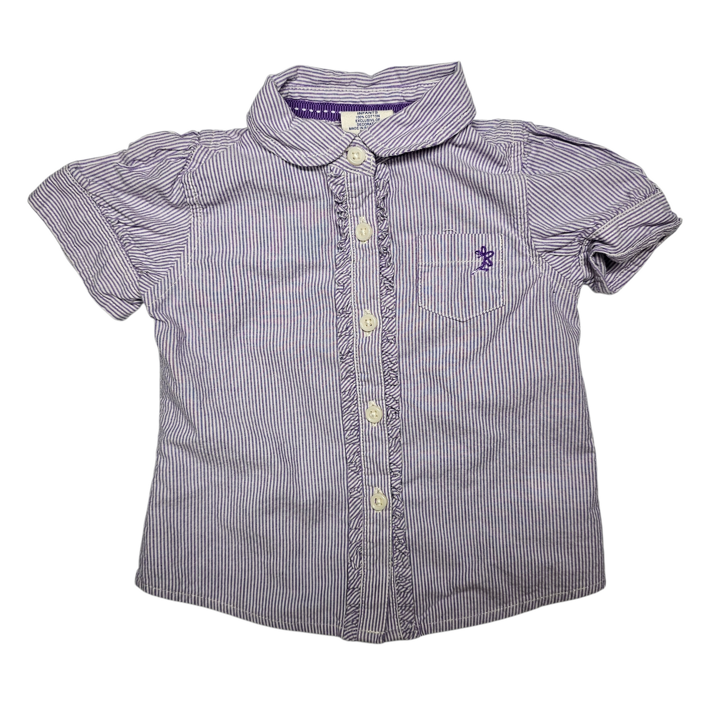 Healthtex 24M Purple Striped Button Shirt