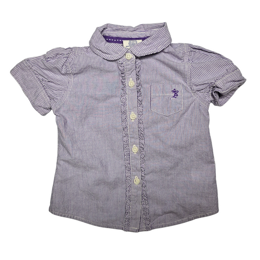 Healthtex 24M Purple Striped Button Shirt