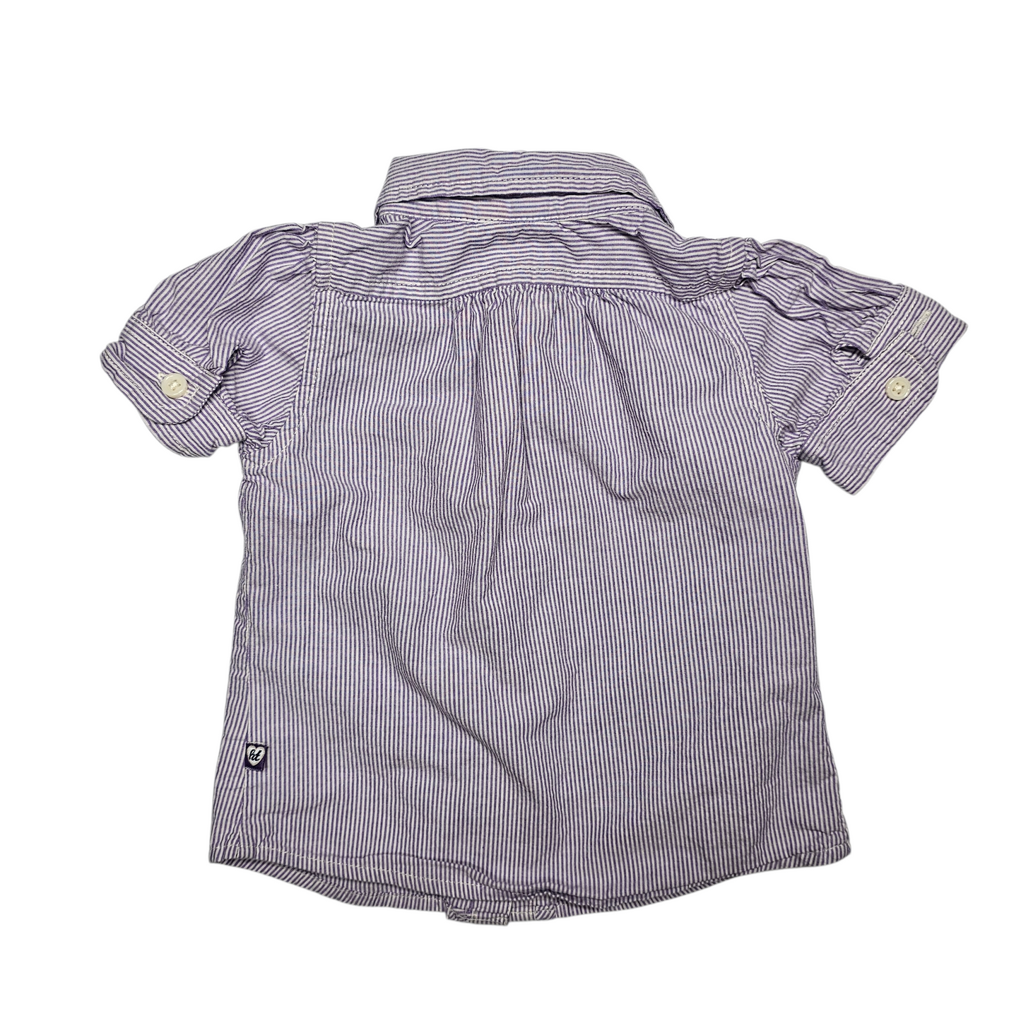 Healthtex 24M Purple Striped Button Shirt
