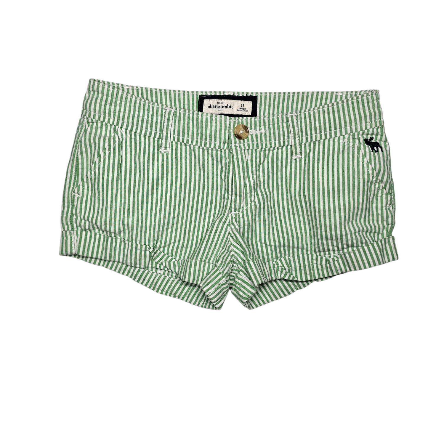 Abercrombie Kids 14 Green Striped Shorts