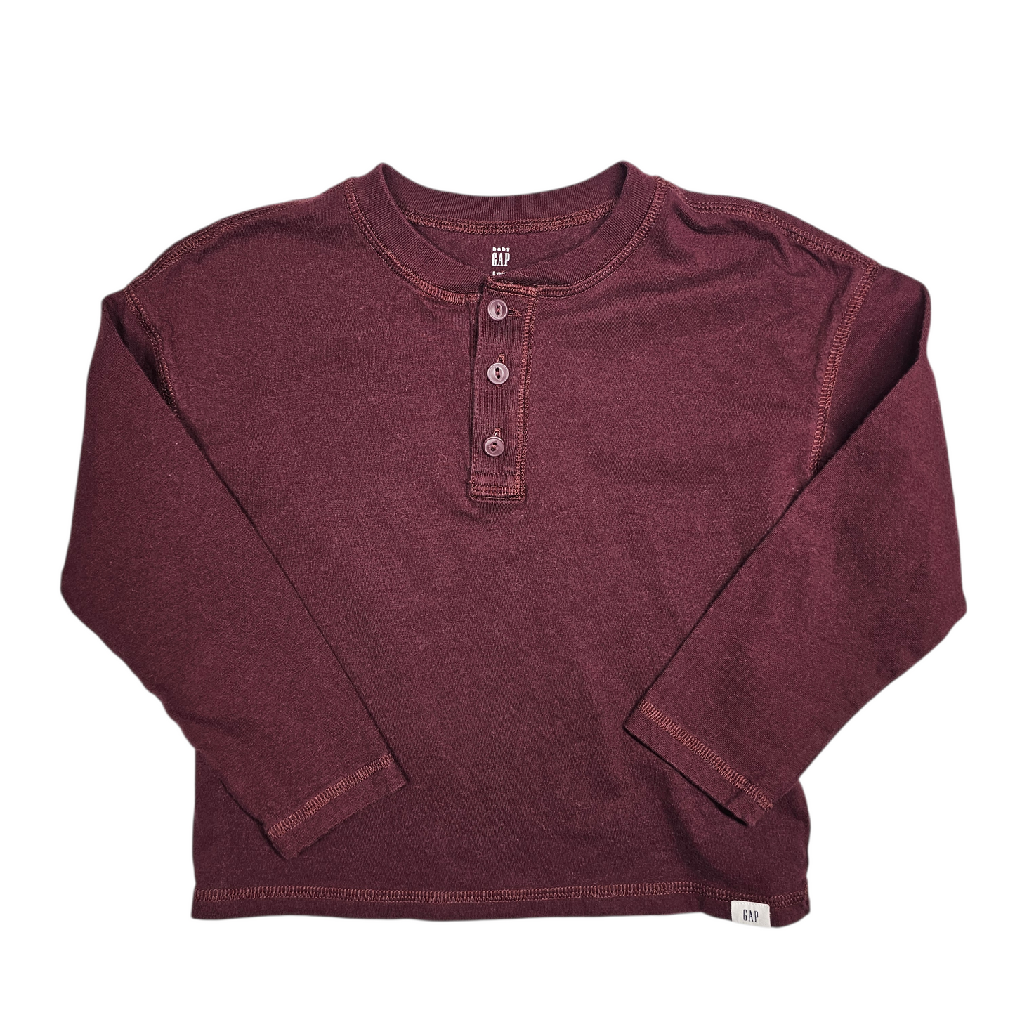 Gap 5 Burgundy Henley Long Sleeve