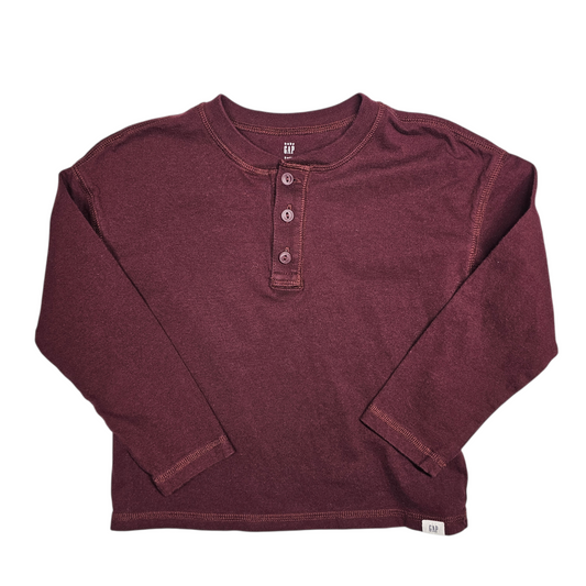 Gap 5 Burgundy Henley Long Sleeve