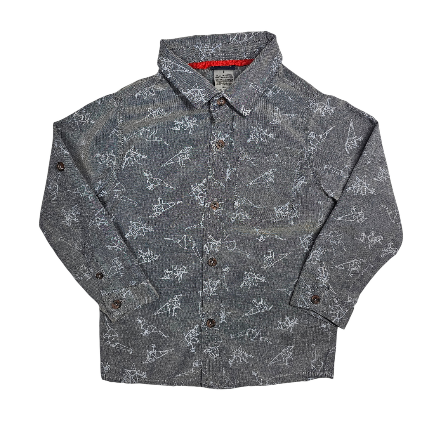 Little Rebels 5 Dinosaur Button Up