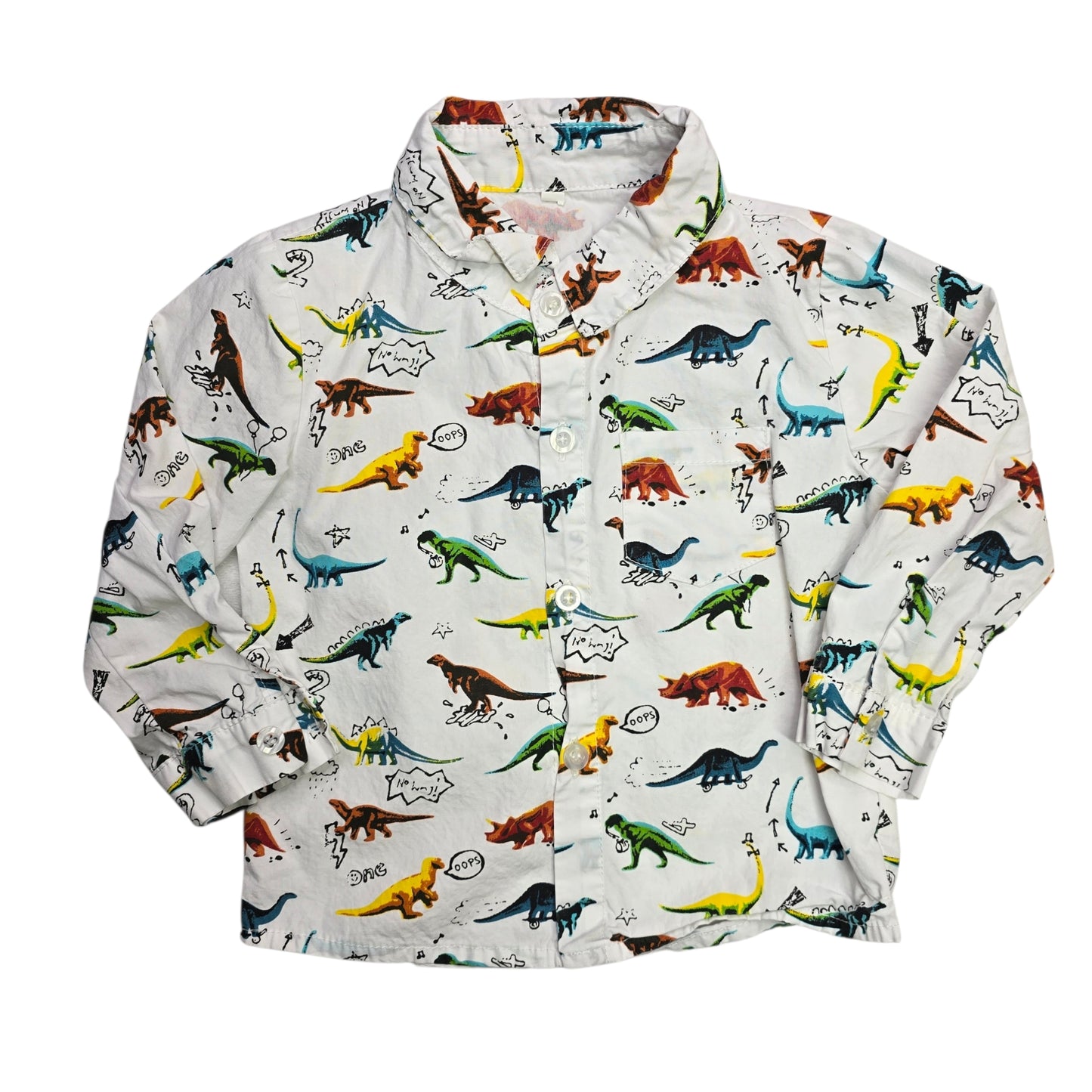 12M (80) Dinosaur Print Button Shirt