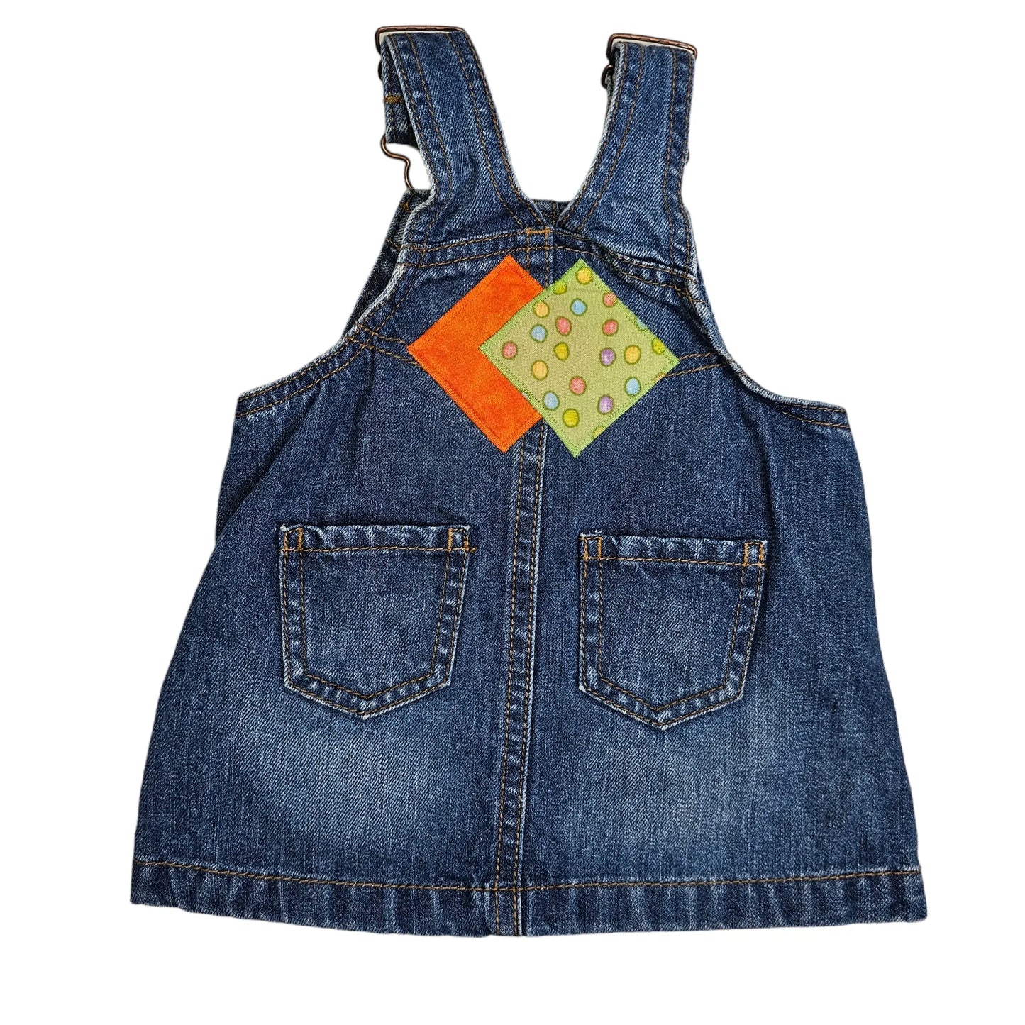 OshKosh 6M Patch Denim Overall Dress