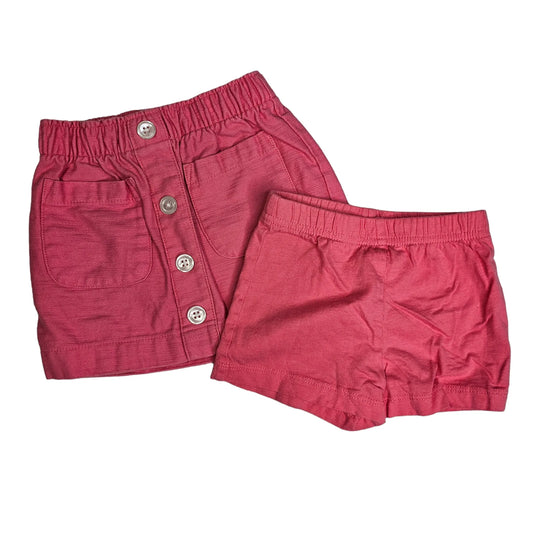 Carters 2T Pink Button Skirt & Shorts