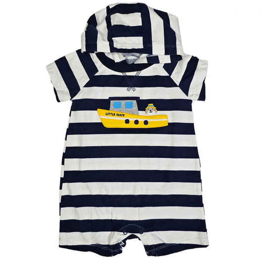 Carters 18M Striped Hooded Romper