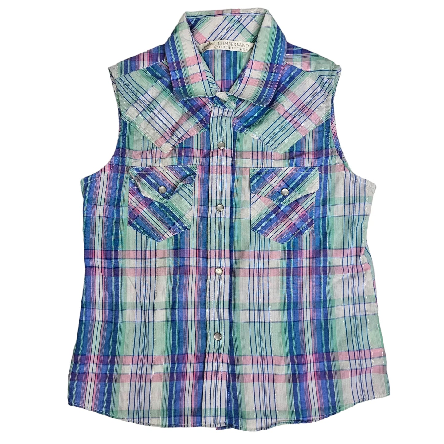 Cumberland Outfitters Small Plaid Snap Up Shirt