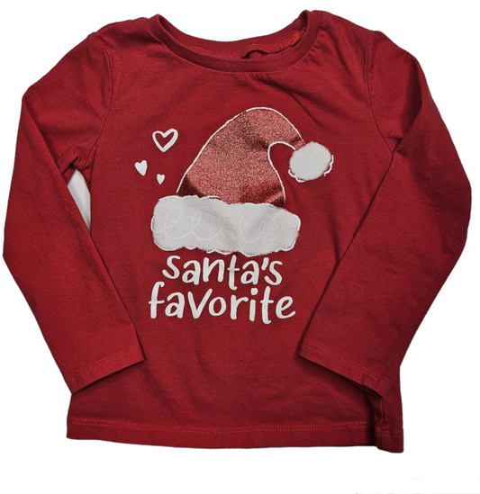 Carters 2T Santa's Favorite Graphic Long Sleeve