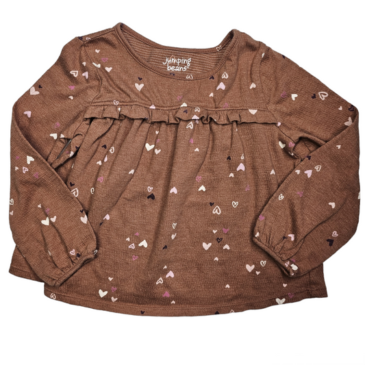 Jumping Beans 4T Ruffle Heart Long Sleeve