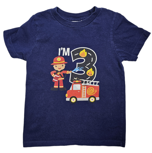 3T Fireman Firetruck Birthday T-Shirt