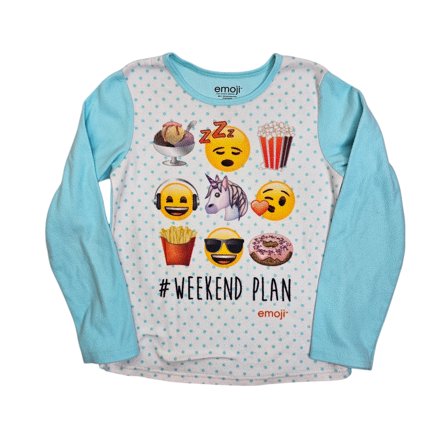 Girls 7/8 Emoji Fleece Pajamas Set
