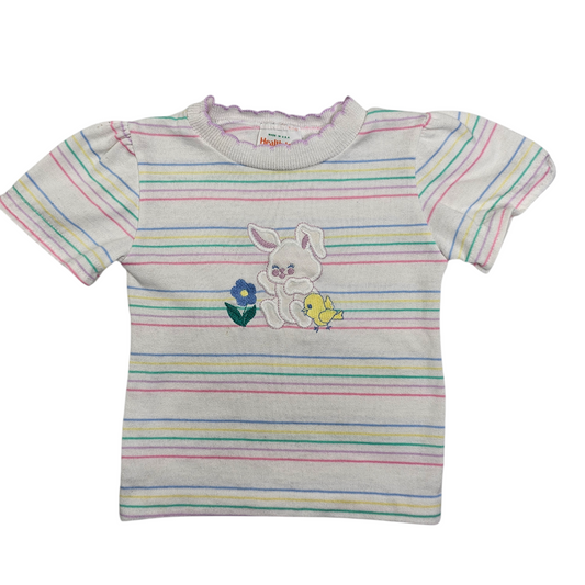 Health-Tex 2T Vintage Striped Bunny Shirt