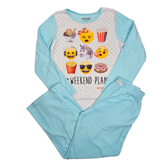 Girls 7/8 Emoji Fleece Pajamas Set