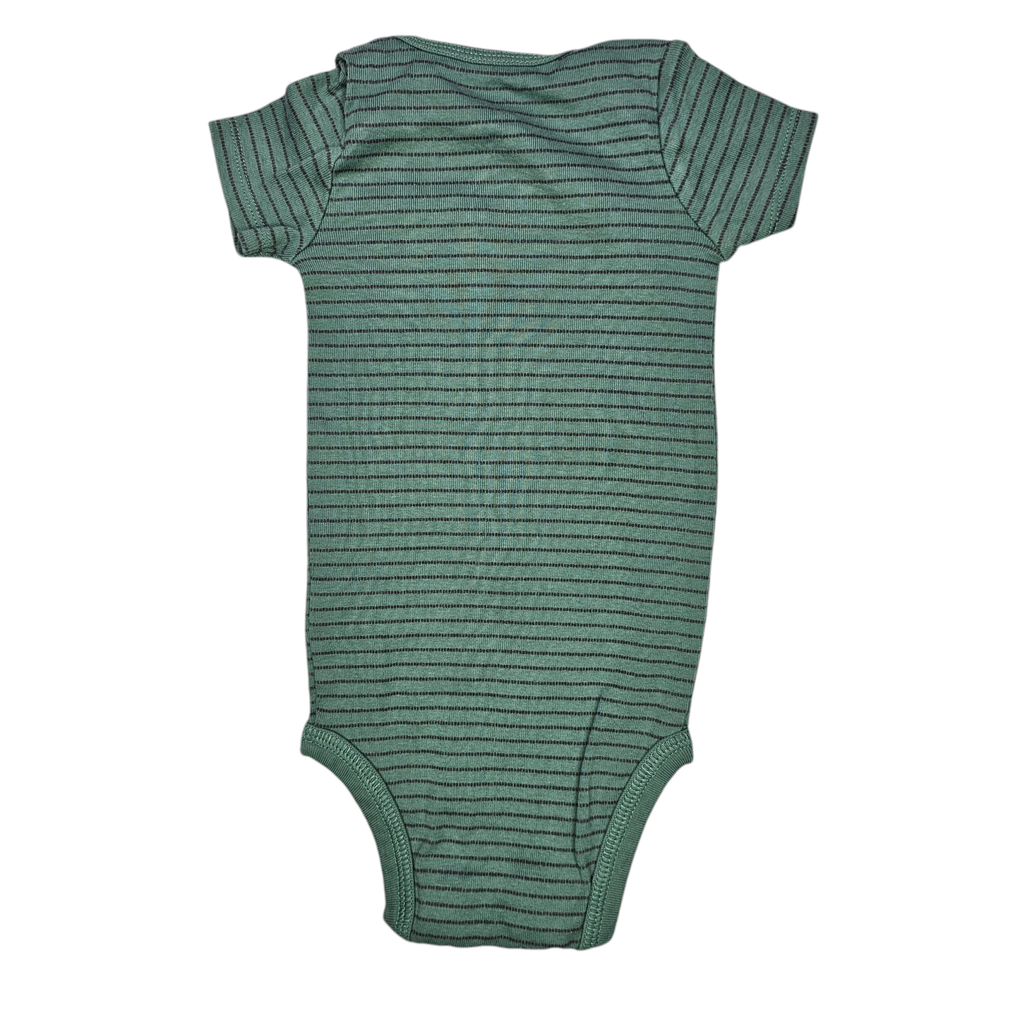 Just One You 9M Green Striped Bodysuit