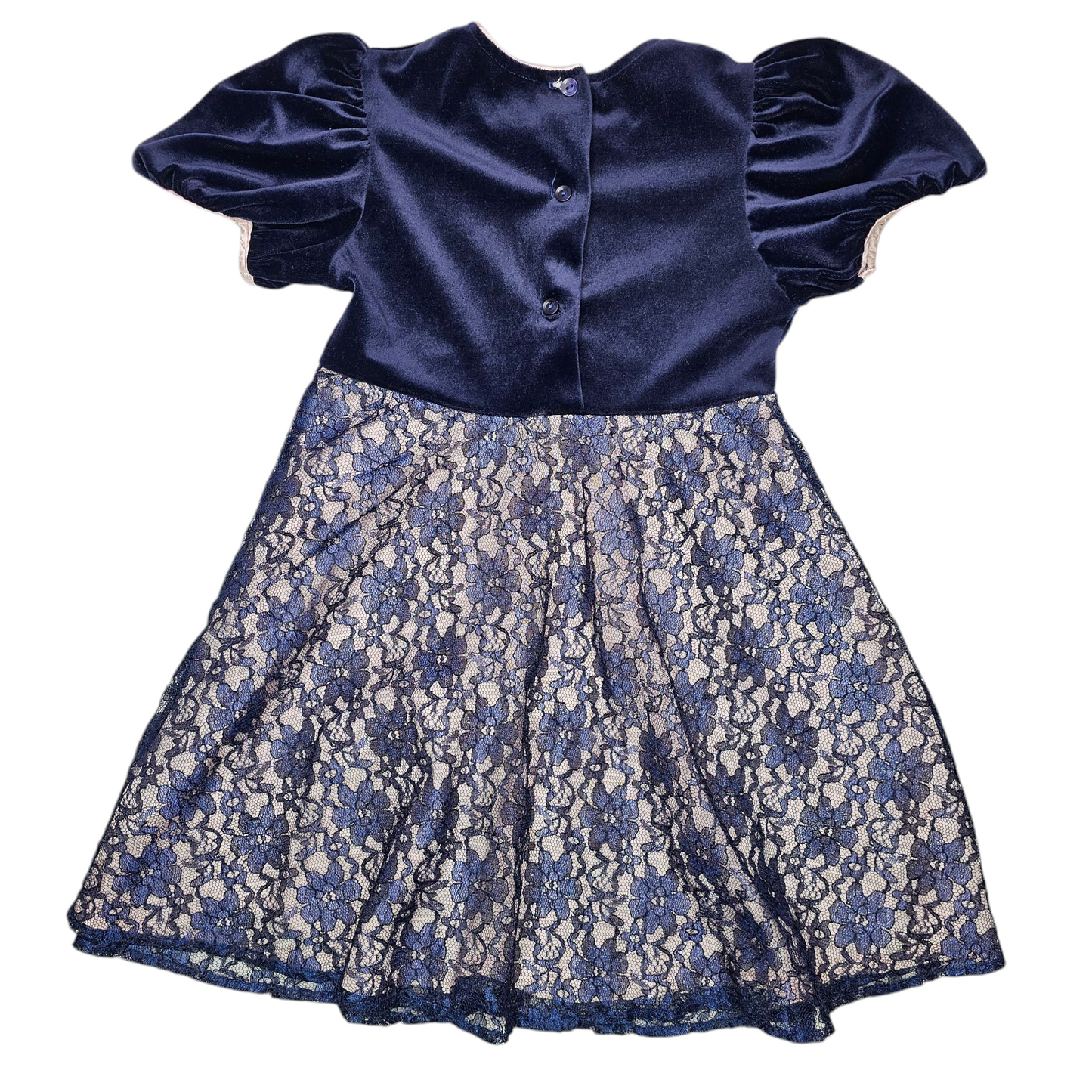 Somersaults 6 Velvet Lace Navy Blue Dress