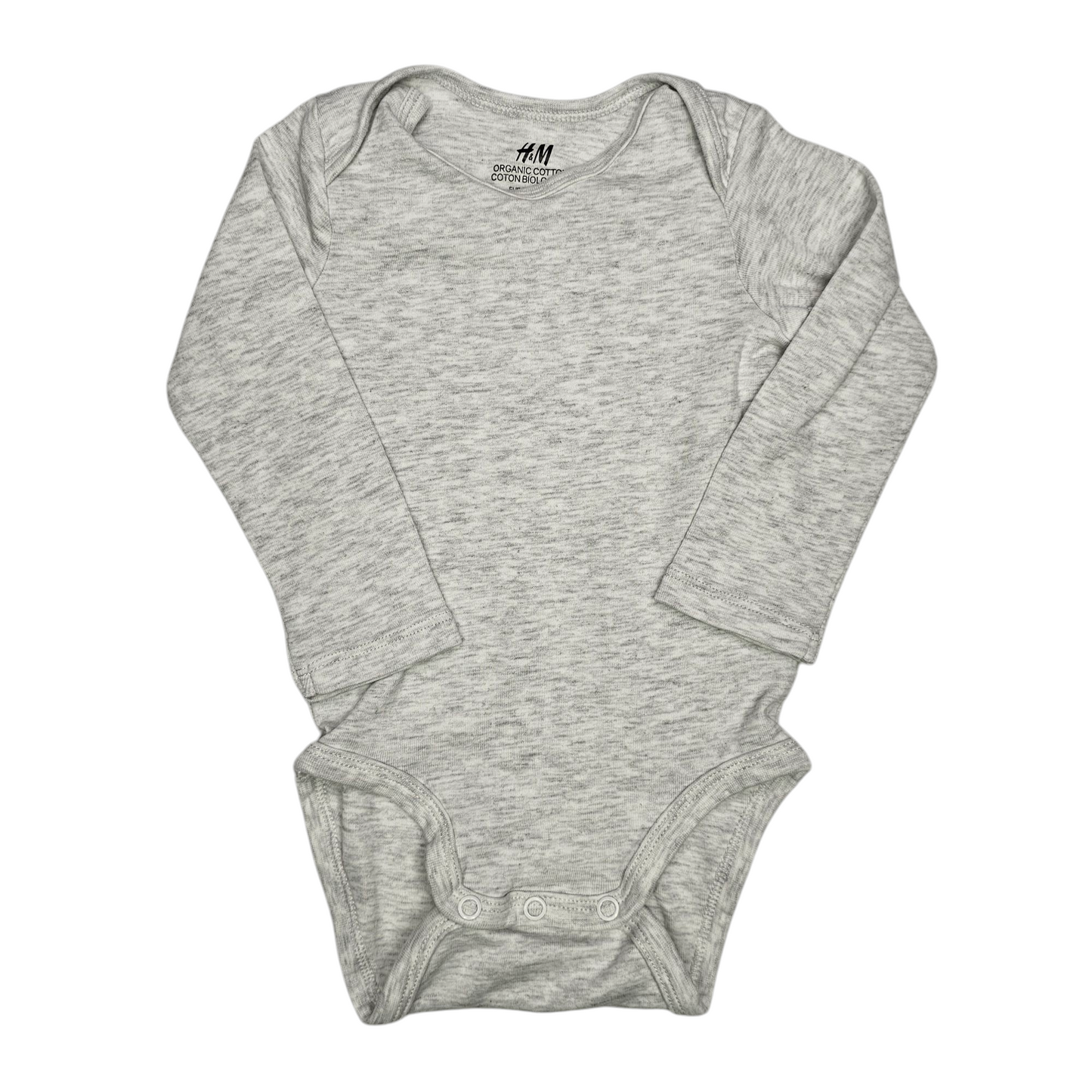 H&M 12M Organic Cotton Light Gray Bodysuit