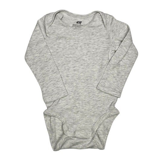 H&M 12M Organic Cotton Light Gray Bodysuit