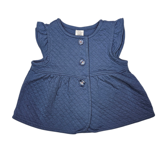 Just One You 12M Blue Quilted Button Top