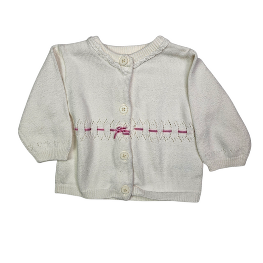 Place 0-3M White Button Cardigan