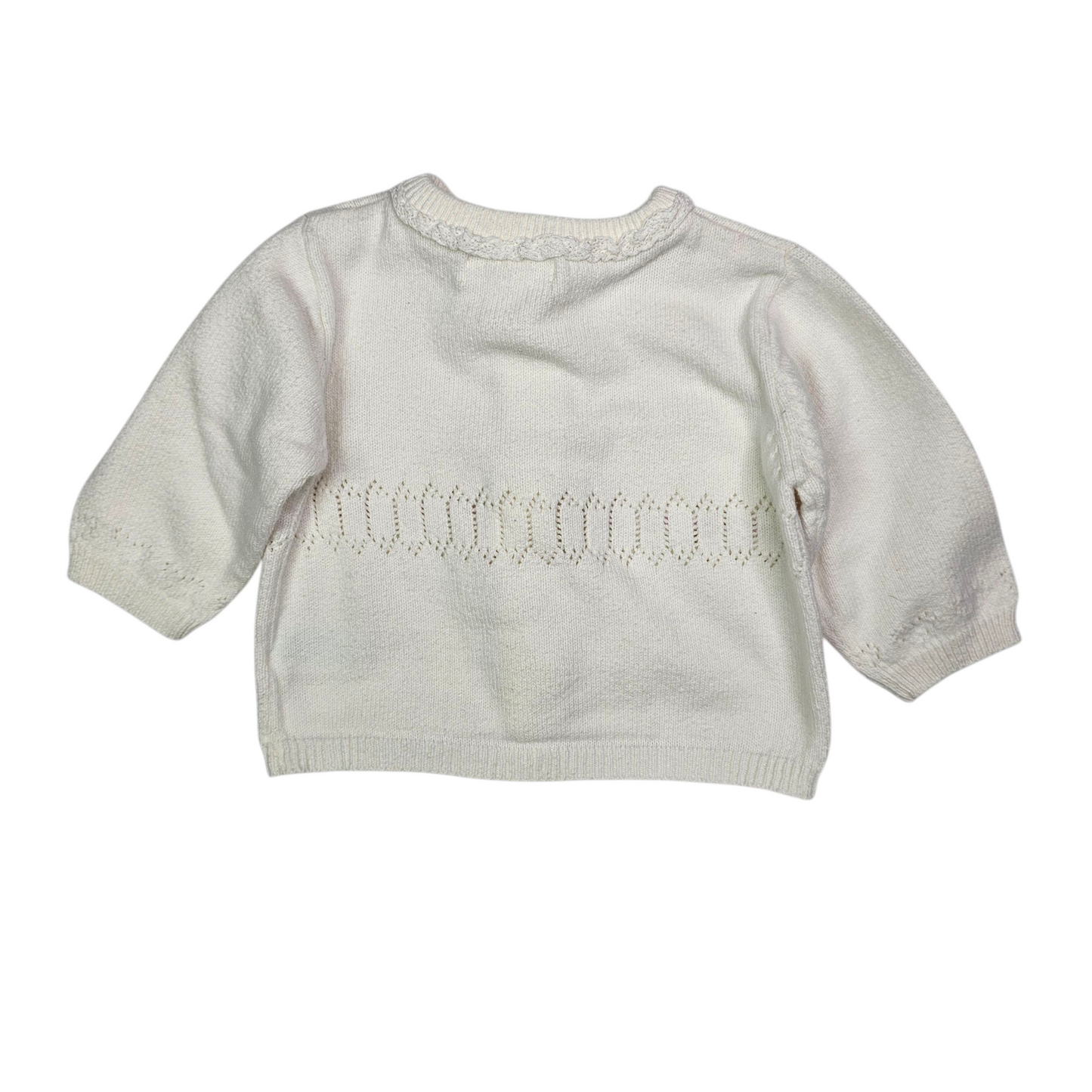Place 0-3M White Button Cardigan