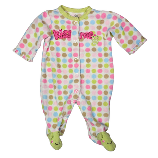 Just One Year Newborn Polka Dot Fleece Sleeper