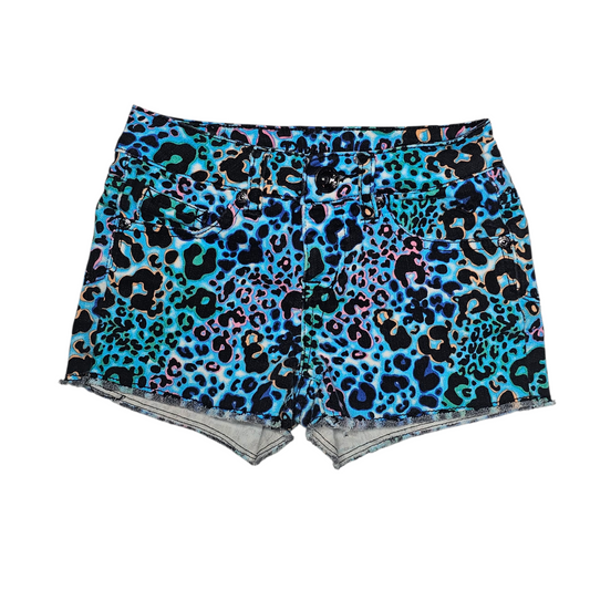 Justice 10S Leopard Print Denim Shorts